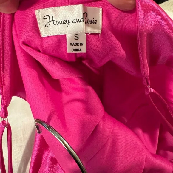 Honey and Rosie Fuchsia Asymmetrical Dress - Picture 3 of 4